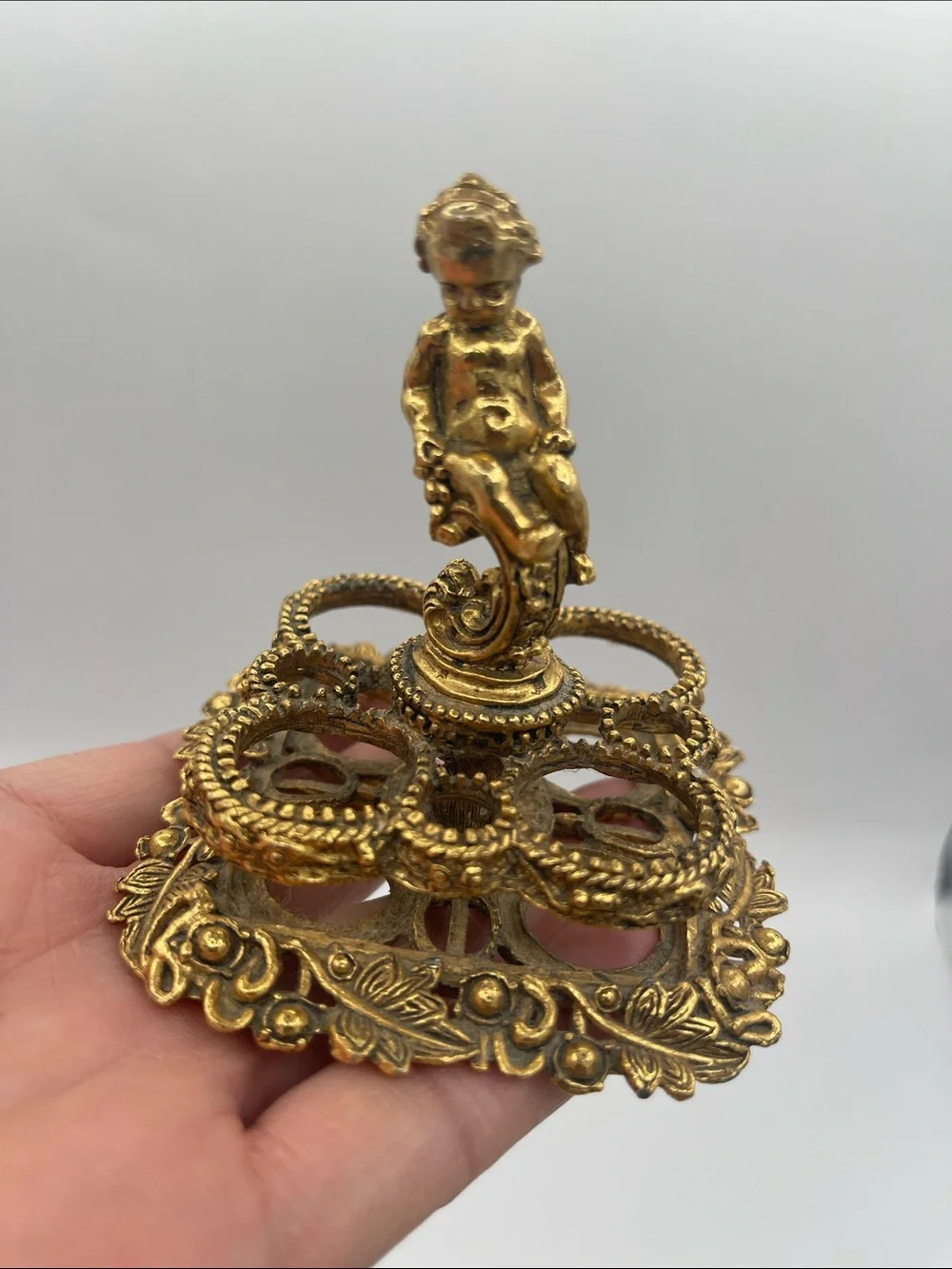 Vintage Gold-Tone Lipstick Stand -